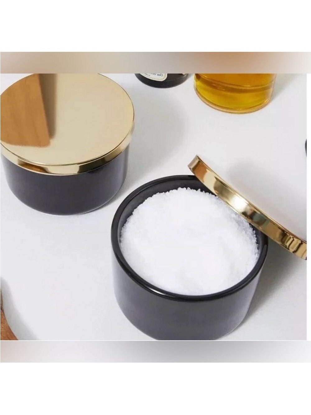 Z Gallerie Multi-Use Ceramic Storage Duo - Black and Gold Canister Set